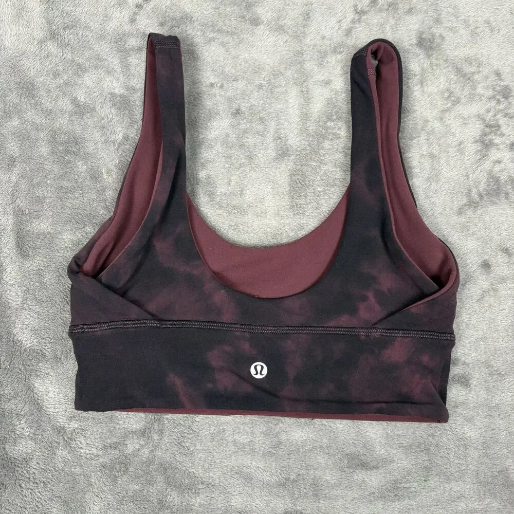 Lululemon Women's‎ Reversible Maroon and Black Camo Bra Size 4 - Picture 4 of 5